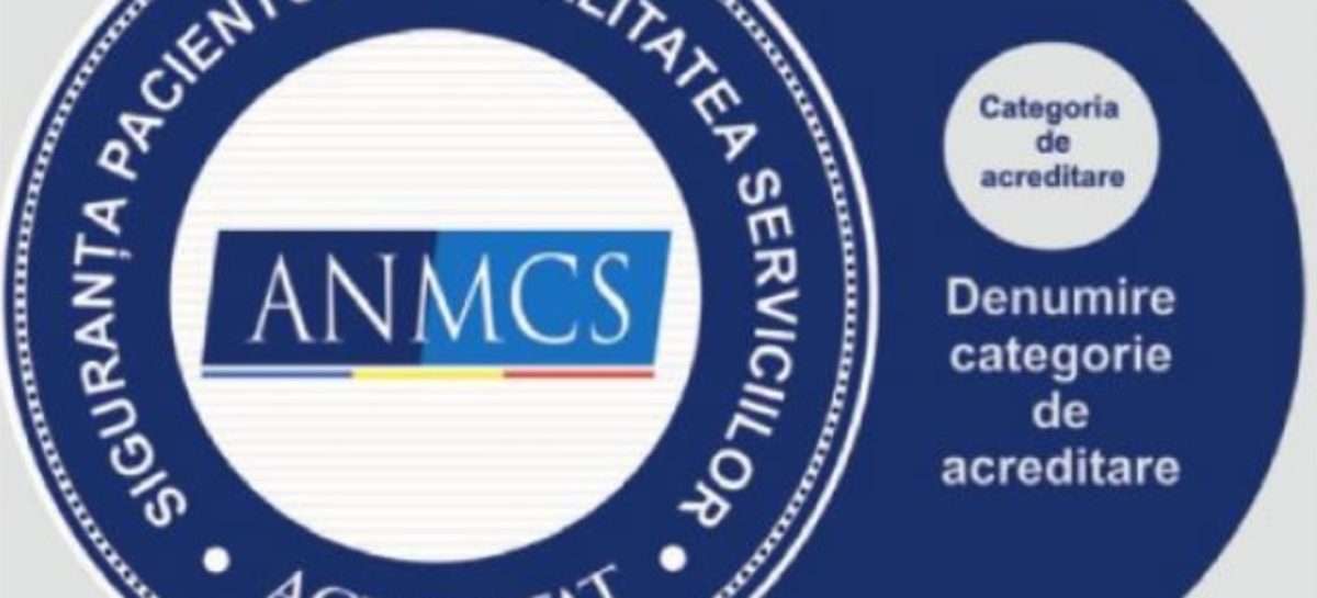 Semn acreditare ANMCS ANMCS a acreditat 8 spitale în noiembrie, din care 3 în categoria a II-a