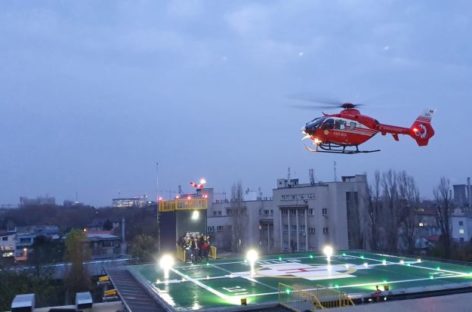 Noul heliport al Spitalului Universitar, situat pe Blocul Operator Central, a devenit operaţional