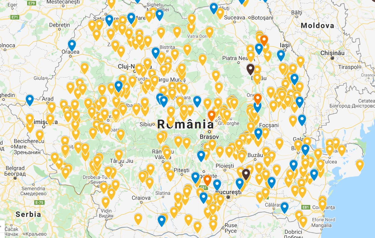 Harta actualizată a asistenţei primare: 328 de comune din România nu au niciun medic de familie, în timp ce 271 de localităţi au prea multe cabinete