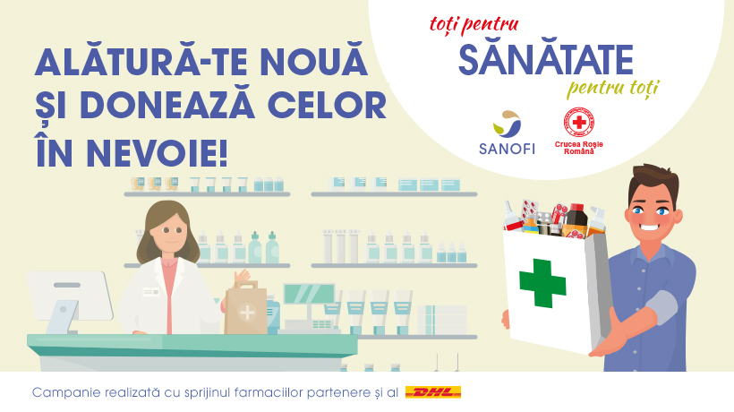 Sanofi Romania şi Crucea Roşie Română demarează la nivel naţional proiectul umanitar „Toţi pentru Sănătate, Sănătate pentru Toţi”