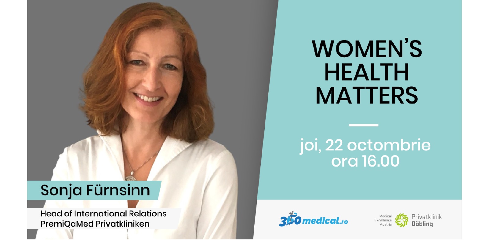 #WOMEN’S HEALTH MATTERS: Sonja Fürnsinn, Director pentru Relaţii Internaţionale în cadrul PremiQaMed Privatkliniken Austria