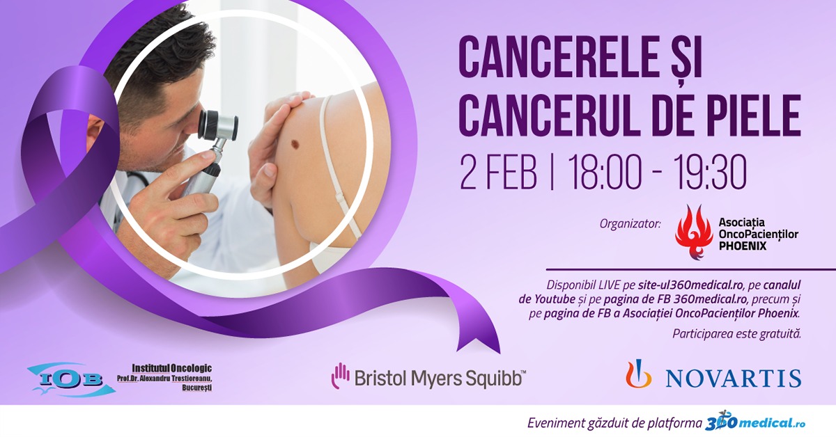 "Cancerele şi Cancerul de piele", eveniment online cu prilejul Zilei Mondiale de Luptă împotriva Cancerului