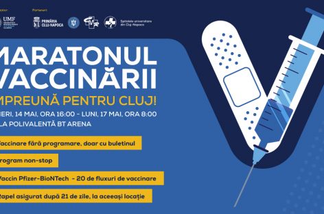 Vineri, 14 mai, UMF “Iuliu Haţieganu” va da startul maratonului vaccinării de la Cluj-Napoca