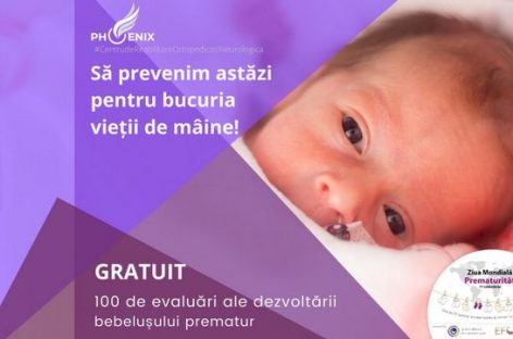 Campanie de Ziua Prematurităţii: CRON-Phoenix oferă gratuit  100 de evaluări pentru bebeluşii prematuri