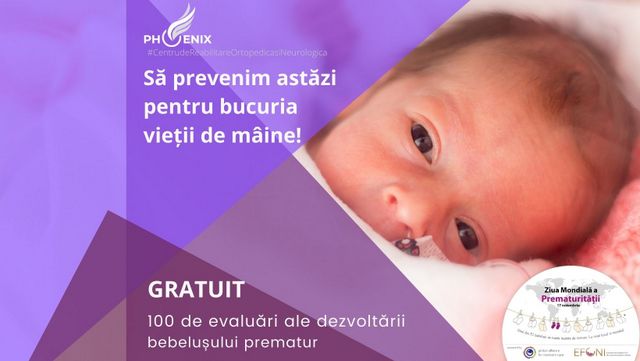 Campanie de Ziua Prematurităţii: CRON-Phoenix oferă gratuit  100 de evaluări pentru bebeluşii prematuri