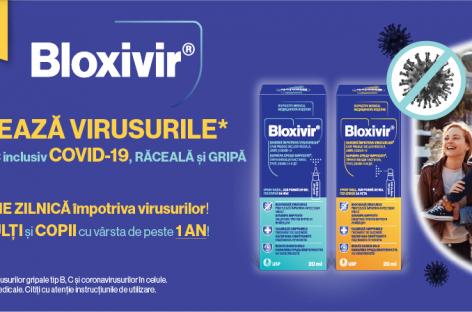[P] USP a lansat o inovaţie pe piaţa farmaceutică din România: Bloxivir®, măsură suplimentară de protecție împotriva virusurilor* care produc COVID-19, răceală și gripă