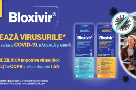 [P] USP a lansat o inovaţie pe piaţa farmaceutică din România: Bloxivir®, măsură suplimentară de protecţie împotriva virusurilor* care produc COVID-19, răceală şi gripă