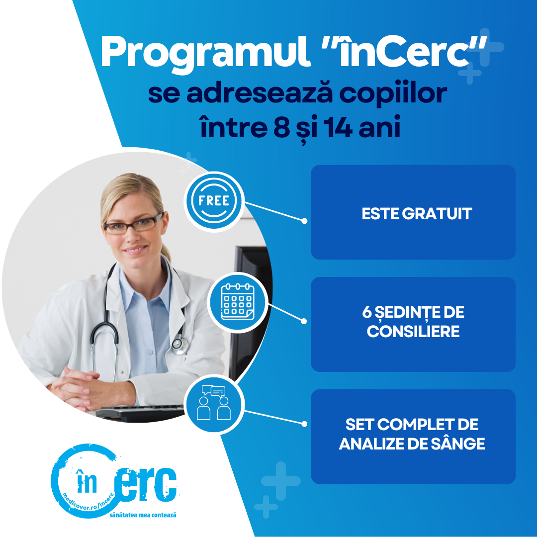 Ultimele zile de înscriere gratuită în Programul „înCerc” de prevenţie diabet la copii, adresat acum elevilor între 8 şi 14 ani din Ploieşti şi Cluj-Napoca