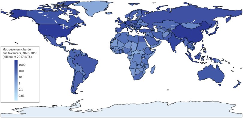 Estimări şi proiecţii ale costului economic global pentru 29 de tipuri de cancer