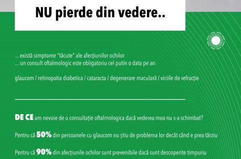 Asociaţia Suport pentru Educaţie şi Sănătate lansează campania de informare legată de prevenirea bolilor oculare degenerative