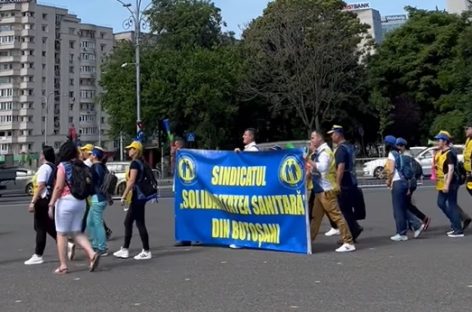 Miting al sindicaliştilor din Sănătate, organizat în Bucureşti. Principalele revendicări