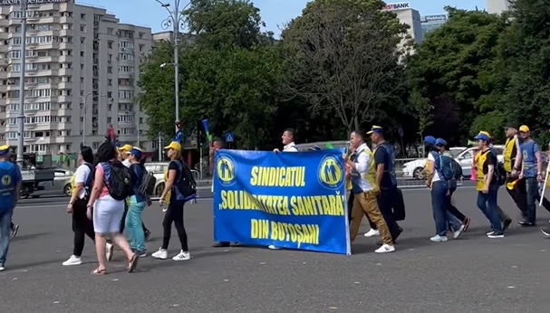 Miting al sindicaliştilor din Sănătate, organizat în Bucureşti. Principalele revendicări