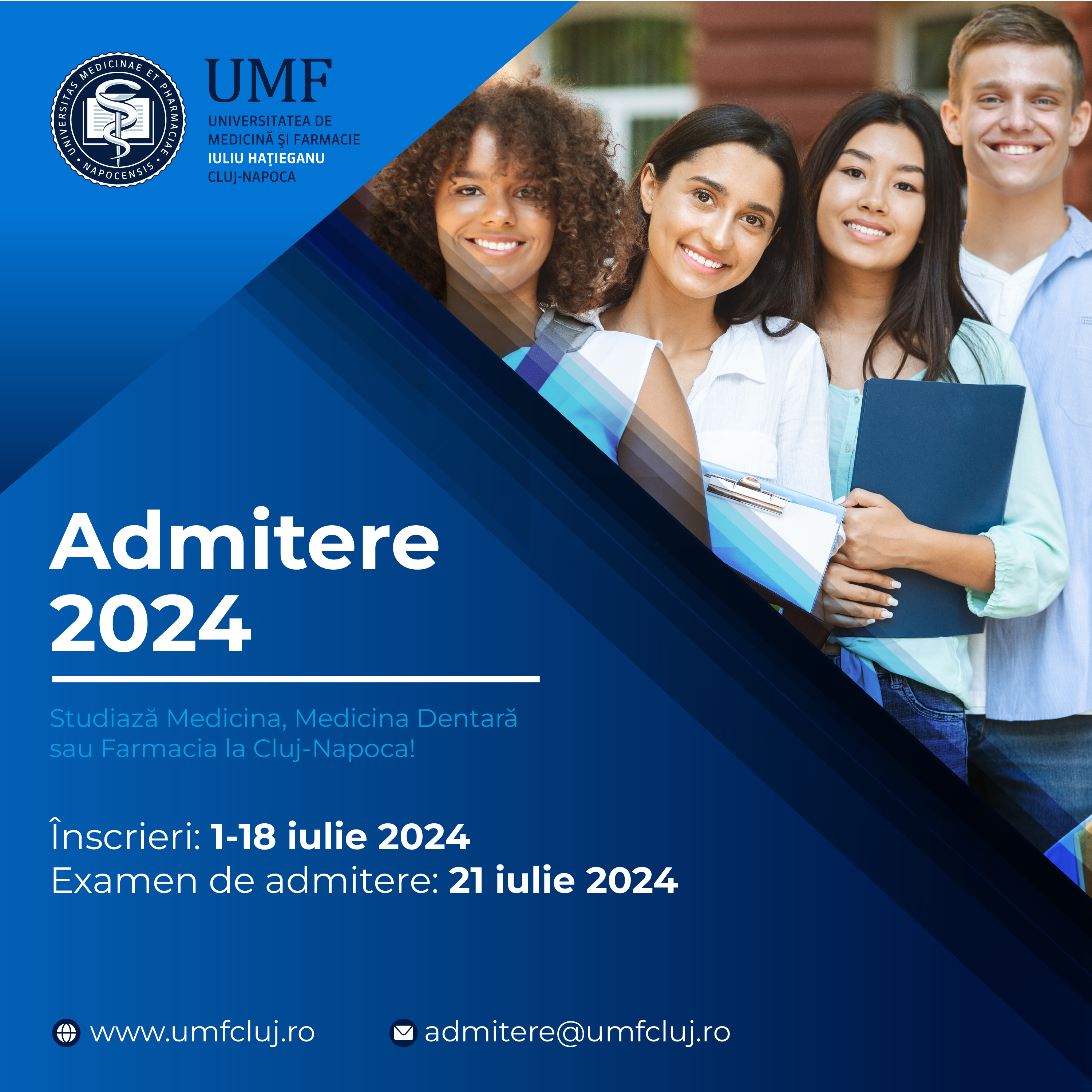 Cu aproape 200 de candidaţi mai mult decât anul trecut la concursul de admitere pentru anul universitar 2024-2025 la UMF „Iuliu Haţieganu” din Cluj-Napoca